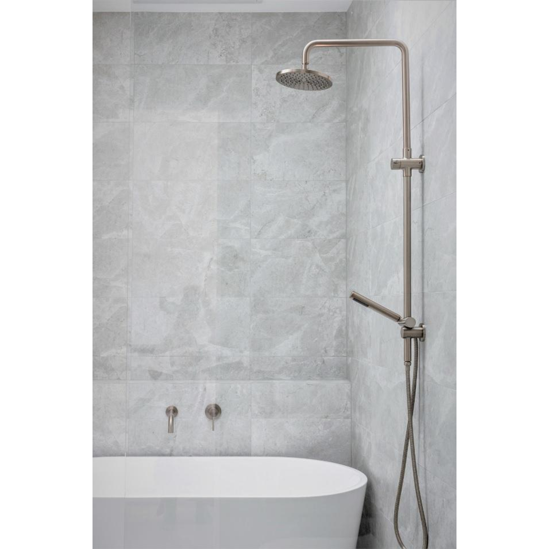 Meir Round Combination Shower Rail 200mm Rose & Hand Shower - Champagne