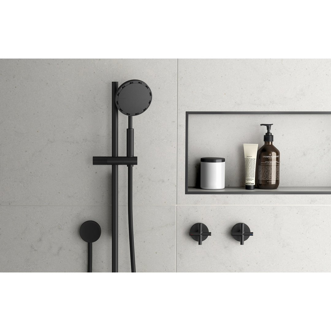 Phoenix Vivid Slimline Plus Wall Top Assemblies 15mm Extended Spindles - Matte Black