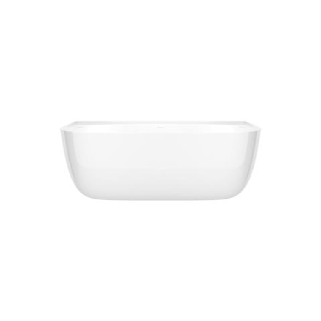 V+A Eldon Freestanding Back To Wall Bath No Overflow Quarrycast White 1749mm