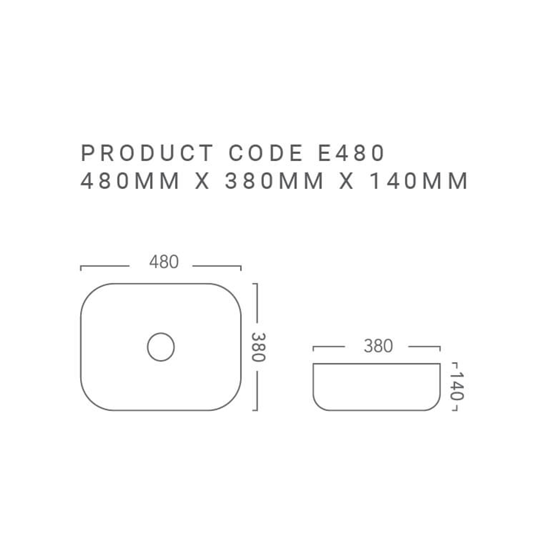 Rf Essence 480mm Above Counter Basin Nth White