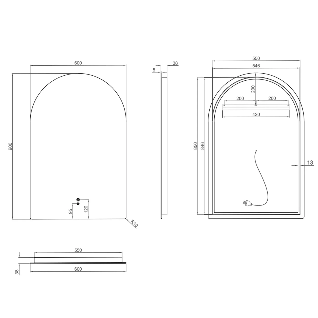 OTTI ARCHIE LED MIRROR 900X600