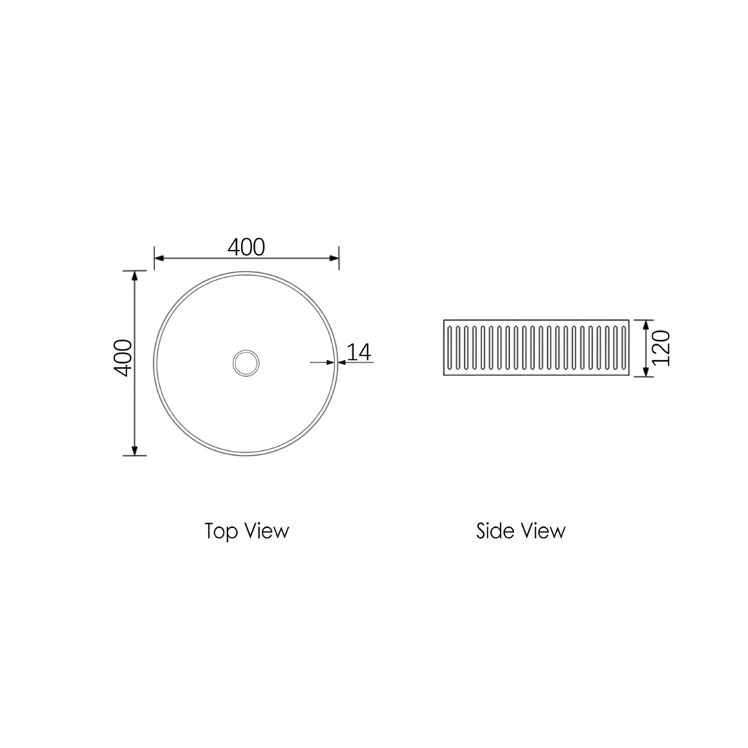 Otti Hudson Round Concrete White Basin 400MM