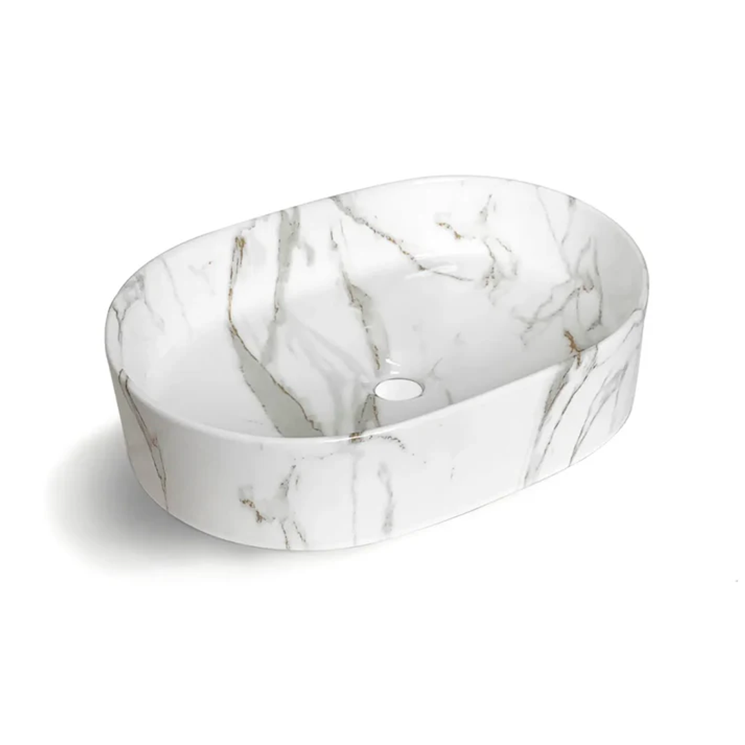 Otti Quay Oval Basin 500X340X120 Gloss Carrara