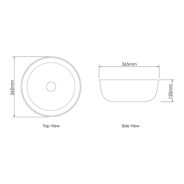 Otti Bronte Round 360X360X130 Gloss White Basin