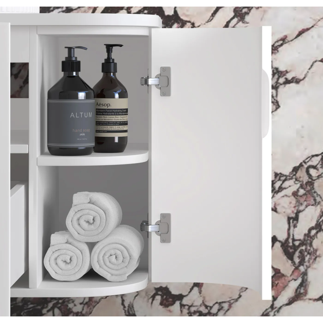 Otti Hampshire Satin White Vanity 900X460X450 Wall Hung Cabinet