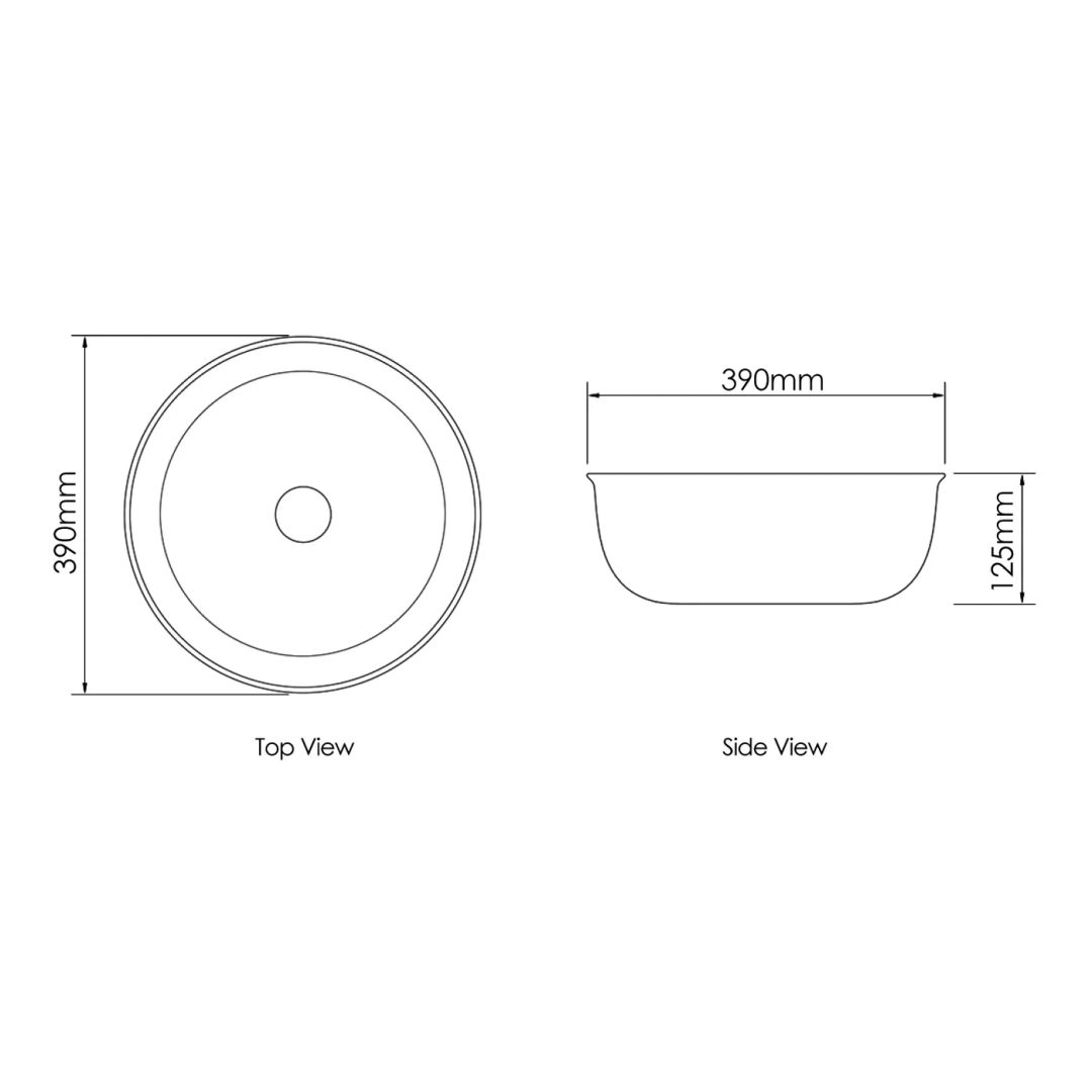 Otti Bronte Round 390X390X130 Gloss White Basin