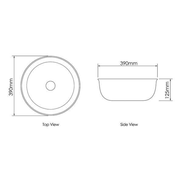 Otti Bronte Round 390X390X130 Gloss White Basin