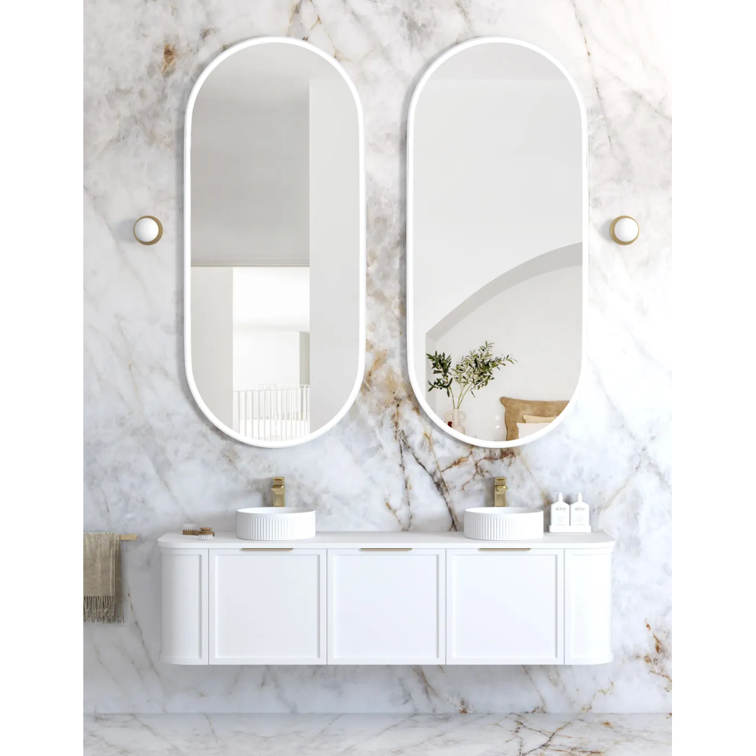Otti Led Noosa 1800X750 White Metal Frame Mirror