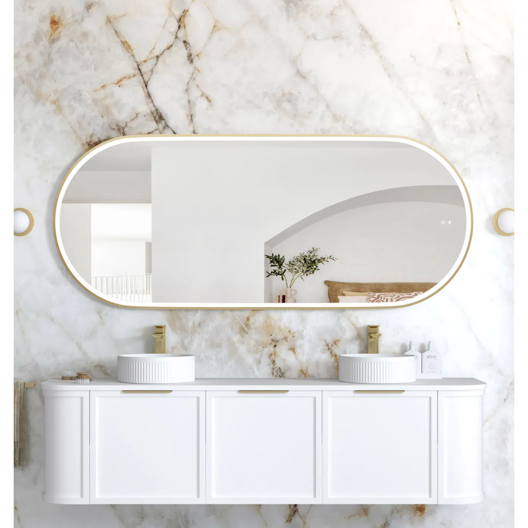 Otti Led Noosa 1800X750 Gold Metal Frame Mirror