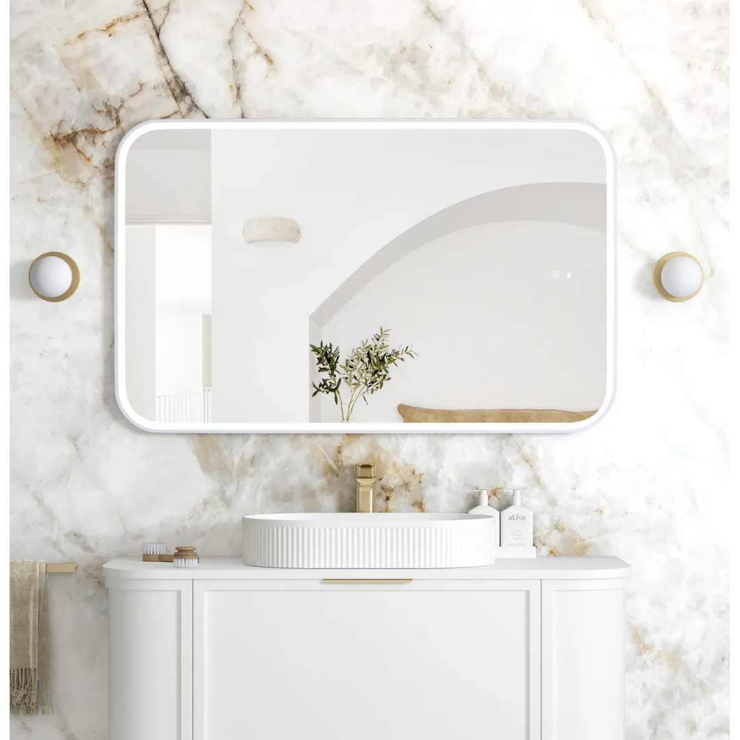 Otti Led Newport 1200X750 White Metal Frame Mirror