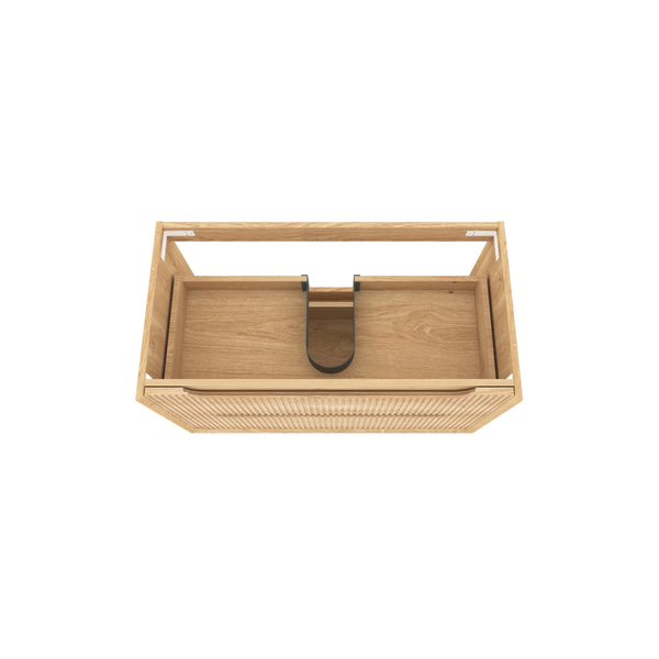 Otti Byron Fluted 750Mm Woodland Oak Wall Hung Cabinet Only