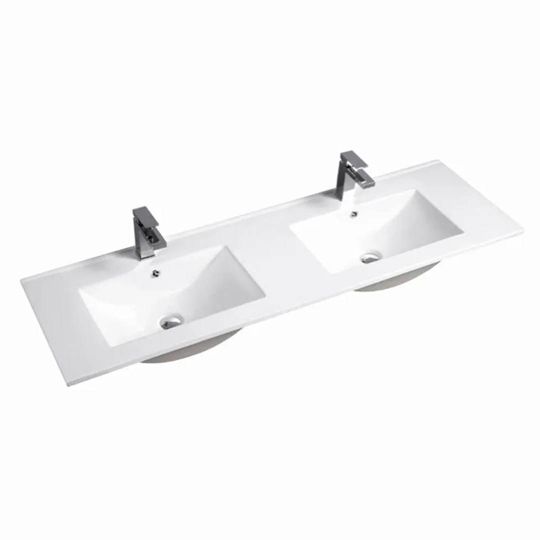 Otti Byron Fluted 1500 Woodland Oak Wall Hung Vanity With Ceramic Top