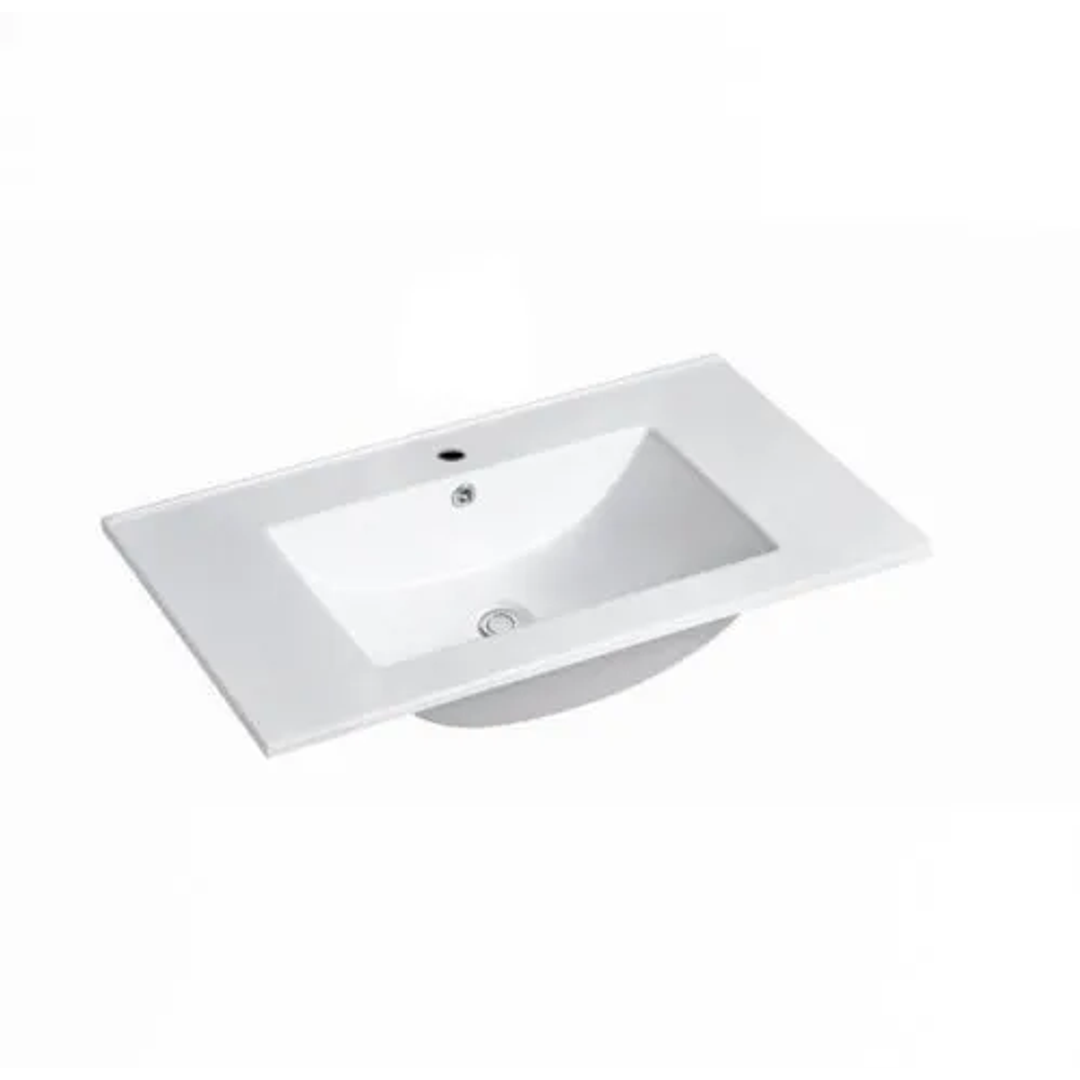 Otti Byron Fluted 750Mm Woodland Oak Wall Hung Vanity With Ceramic Top