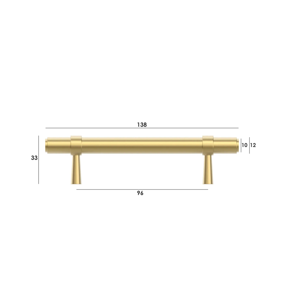Otti Astor - 96/138Mm Brushed Brass Handle (96Mm Hole To Hole ; 138Mm Total Length)