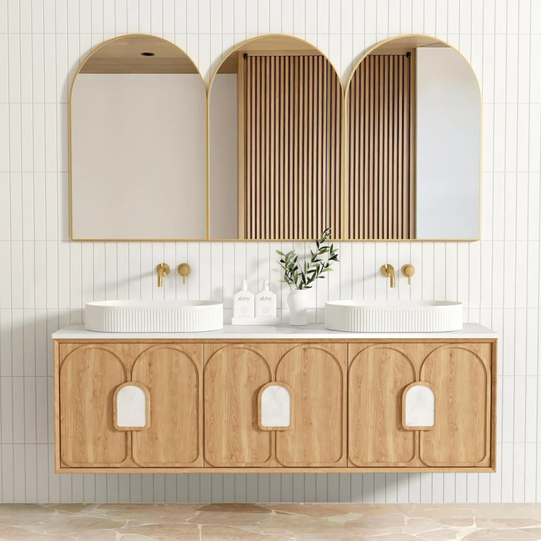 Otti Laguna Mk Ii 1800 Natural Woodland Oak W/H Vanity With Matte White Top