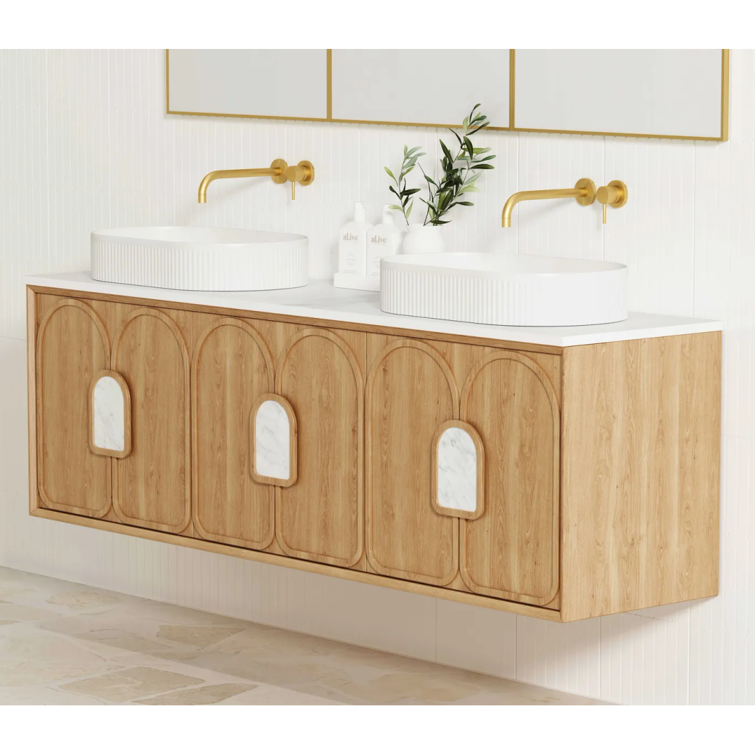Otti Laguna Mk Ii 1800 Natural Woodland Oak W/H Vanity With Matte White Top