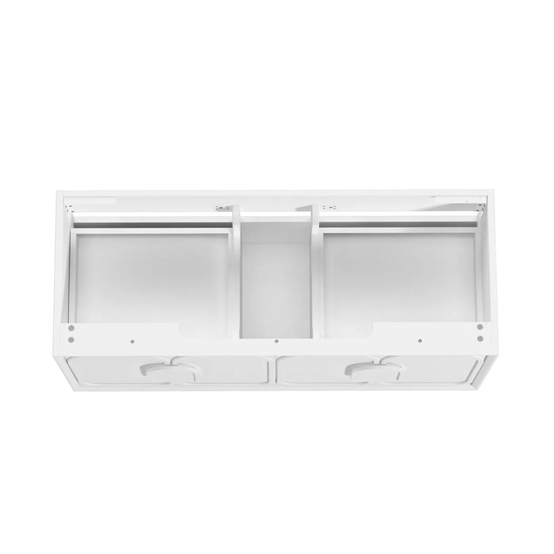 Otti Laguna Mk Ii 1200 Matte White Wall Hung Vanity With Carrara Marble Top