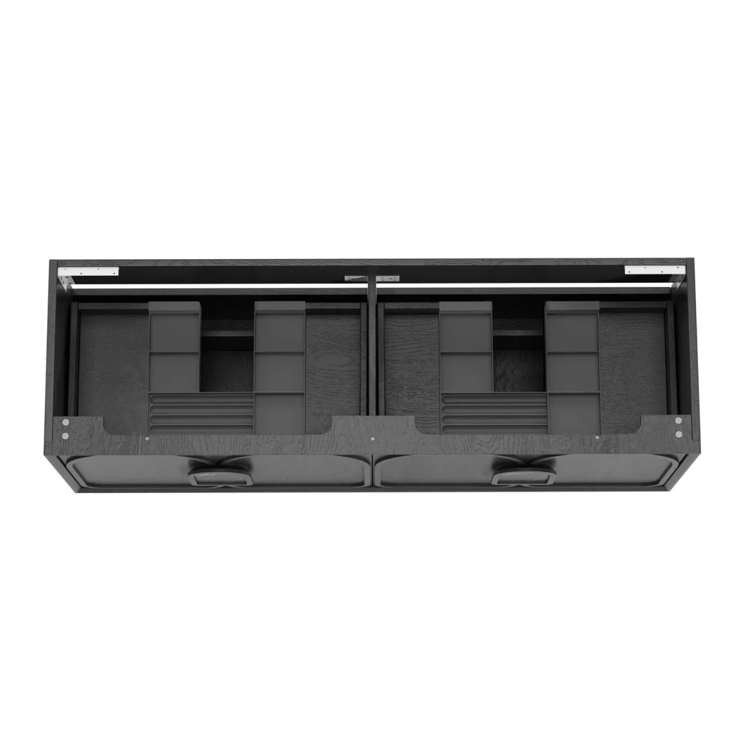 Otti Laguna Mk Ii 1500 Black Oak Wall Hung Vanity With Ceramic Top