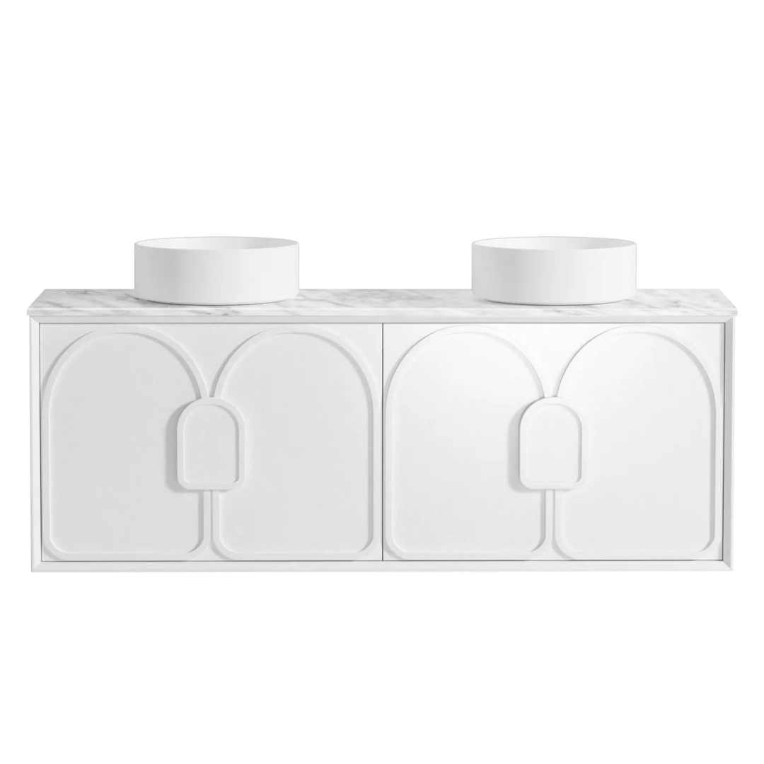 Otti Laguna Mk Ii 1500 Matte White Wall Hung Vanity With Ceramic Top