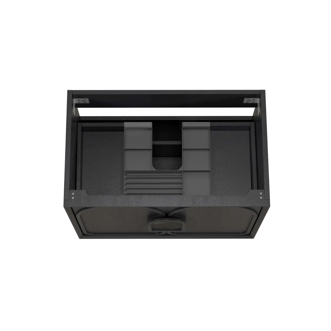 Otti Laguna Mk Ii 750 Black Oak Wall Hung Vanity With Ceramic Top