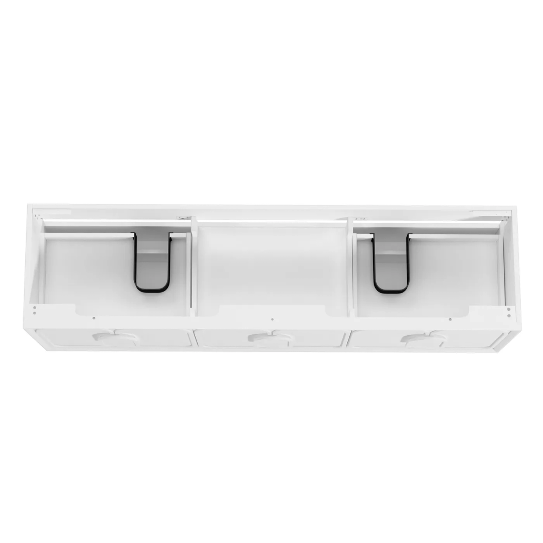 Otti Laguna Mk Ii 1800 Matte White Wall Hung Vanity With Carrara Marble Top