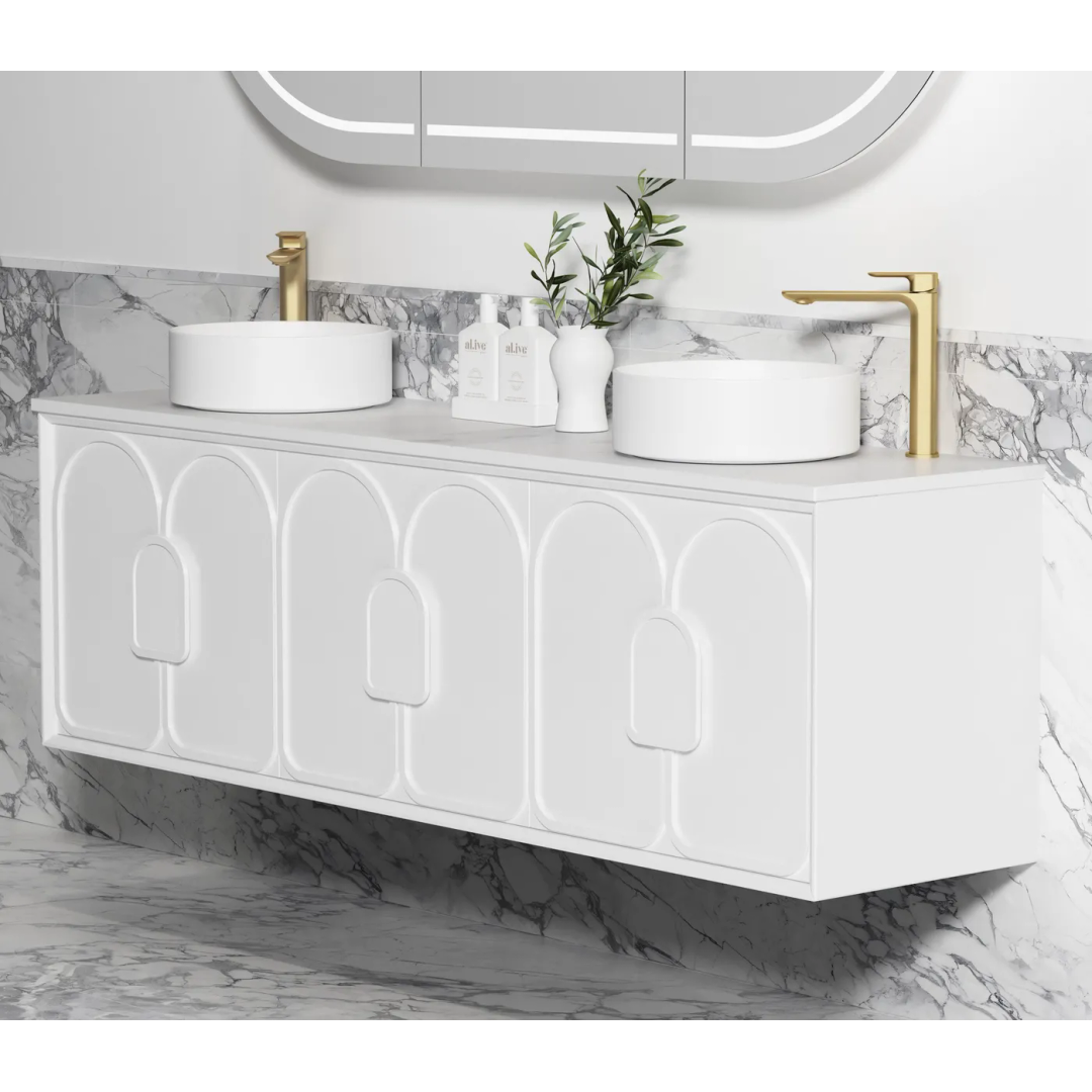 Otti Laguna Mk Ii 1800 Matte White Wall Hung Vanity With Matte White Top