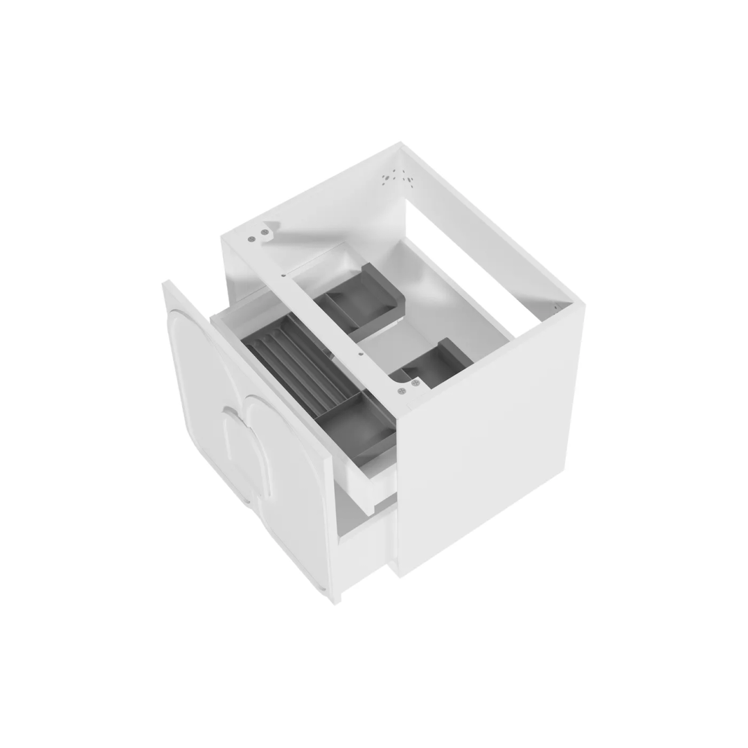 Otti Laguna Mk Ii 600 Matte White Wall Hung Vanity With Ceramic Top