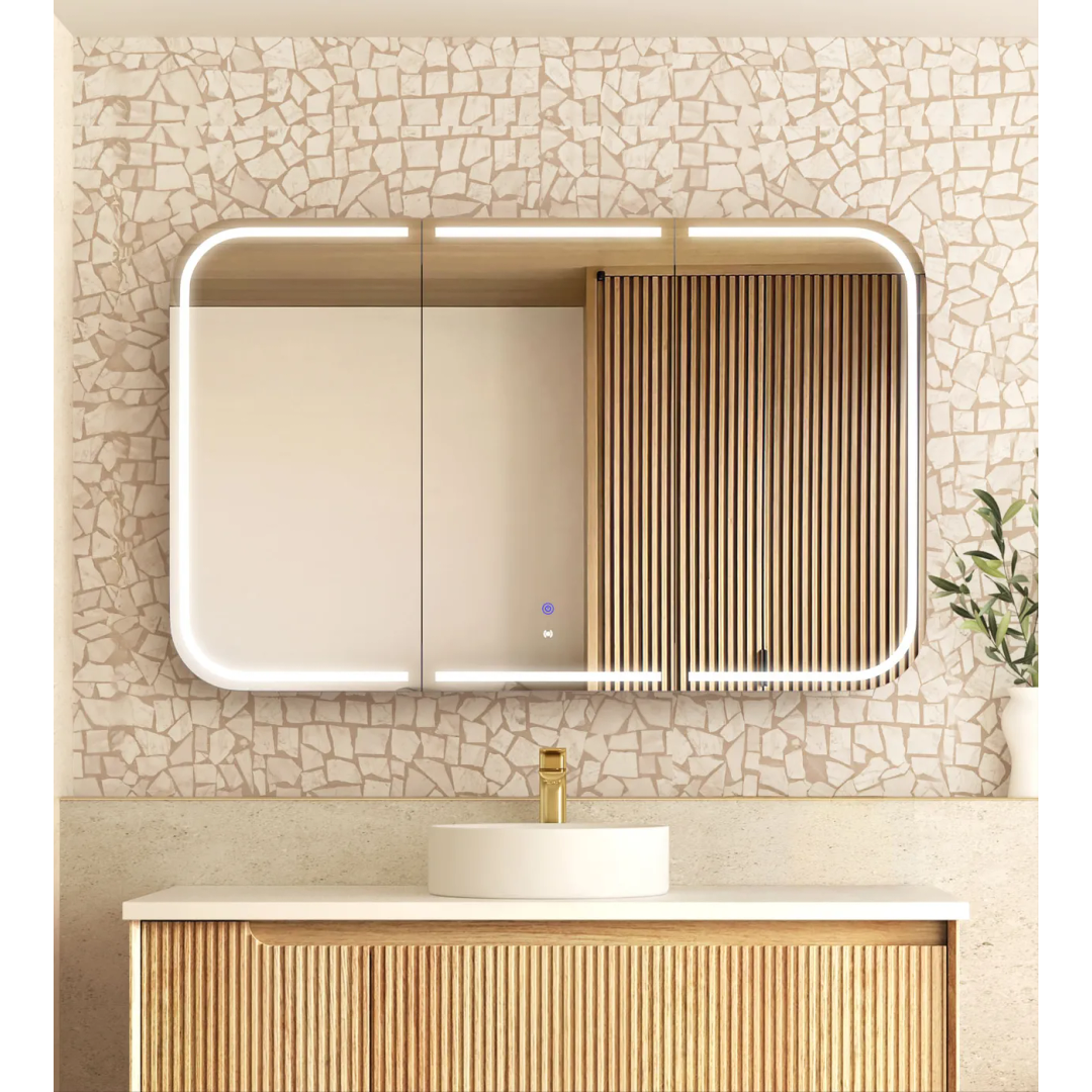 Otti Led Newport 1200X750 Natural Oak Shaving Cabinet - Premium Edition