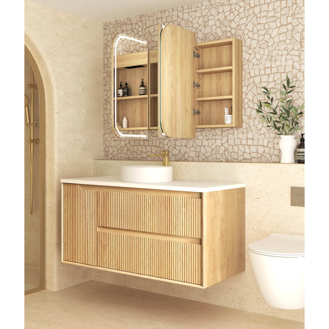 Otti Led Newport 1200X750 Natural Oak Shaving Cabinet - Premium Edition