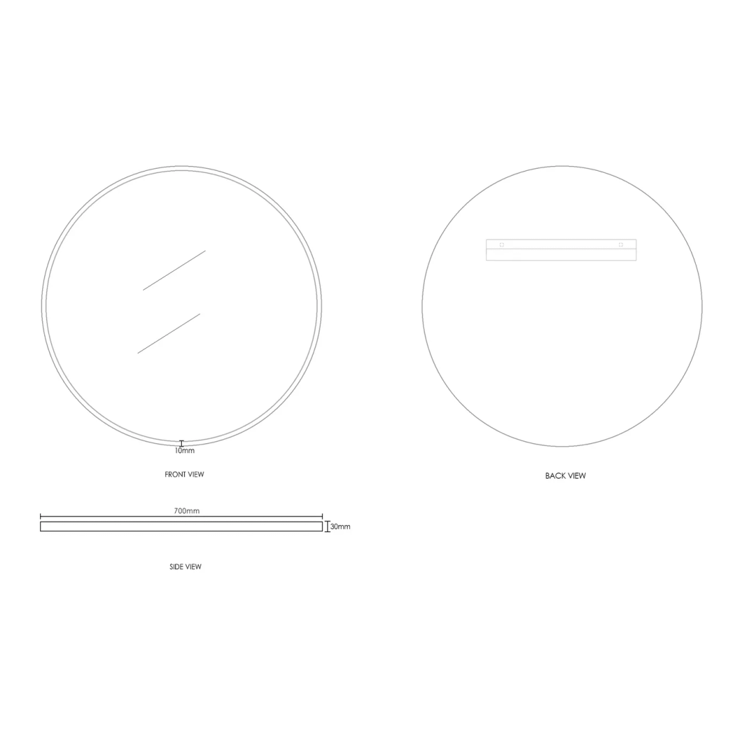 Otti London 700Mm Gold Metal Frame Mirror