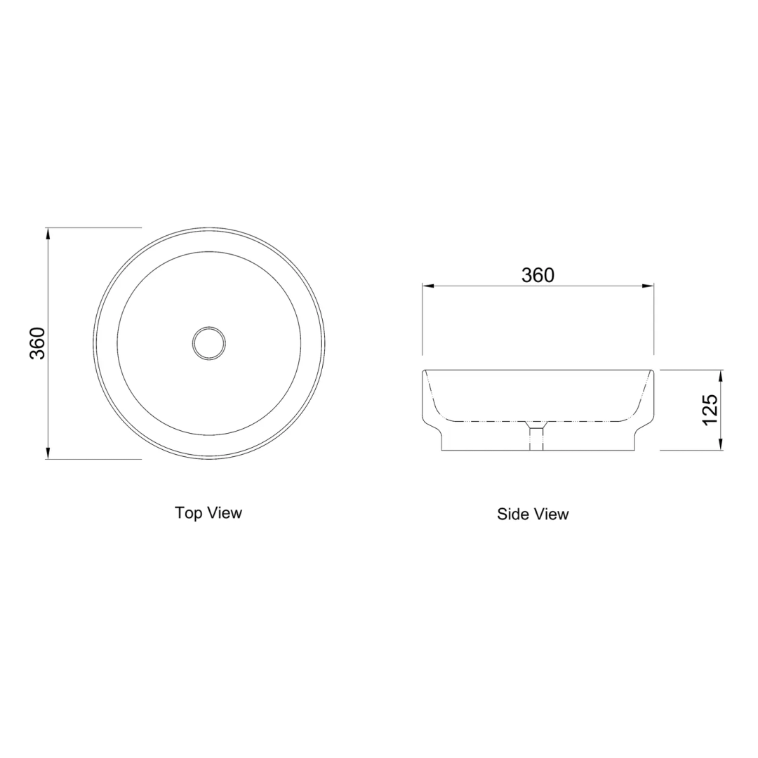 Otti Chloe 360X360X125 Gloss White Basin