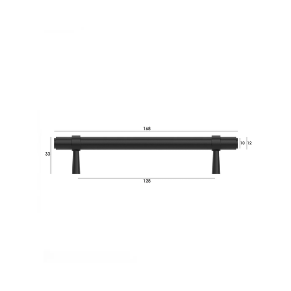 Otti Astor - 128/168Mm Gun Metal Handle (128Mm Hole To Hole ; 168Mm Total Length)