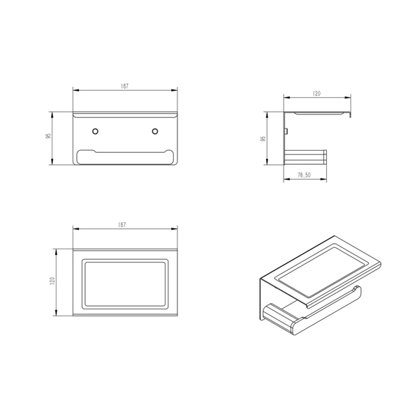 Otti Oskar Chrome Paper Holder