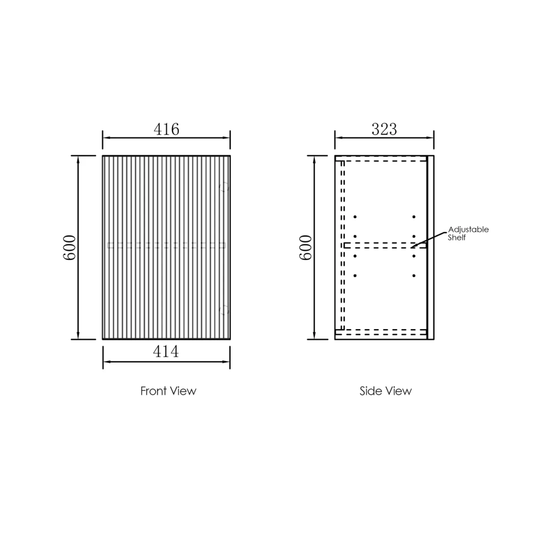Otti Havana Laundry 415 Sable Walnut Fluted Wall Cabinet