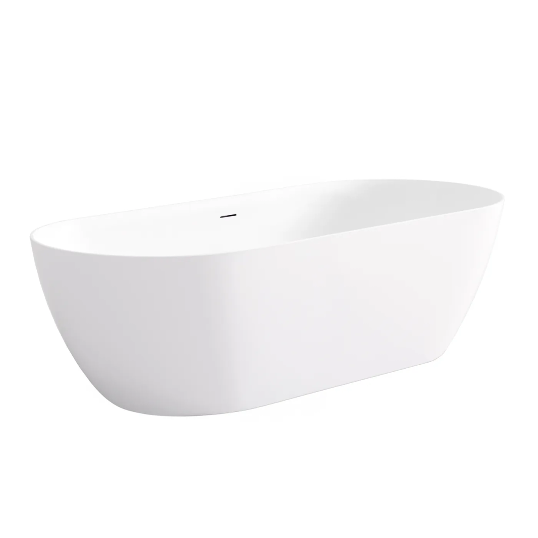 Otti Attica Manolo 1700 Matte White Freestanding Bath With Overflow