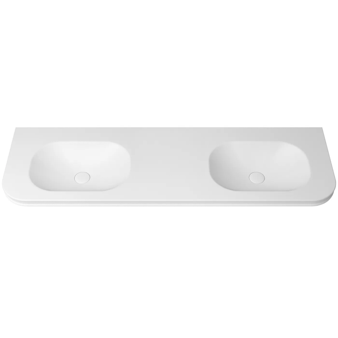 Otti Havana English Edge 1800X500X50 Matte White With Soft Square Basin Top