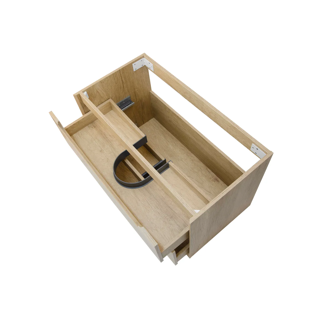 Otti Byron 750mm Natural Oak Wall Hung Vanity with Ceramic Top