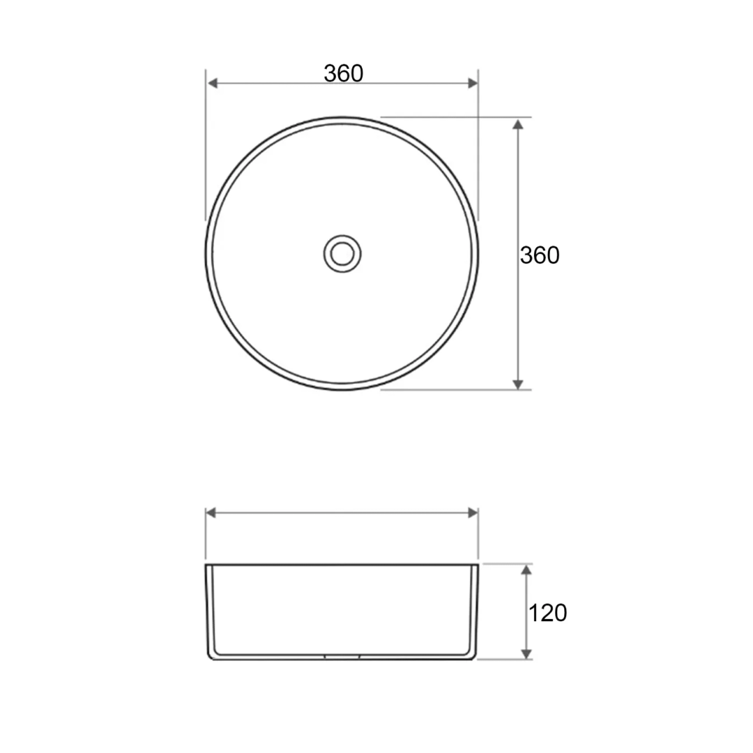 Otti Radius Round Basin 360 Marble Look