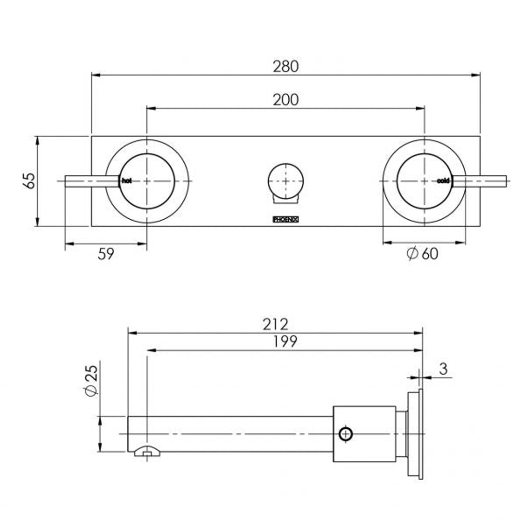 Phoenix Vivid Pin Lever Basin Set 200mm