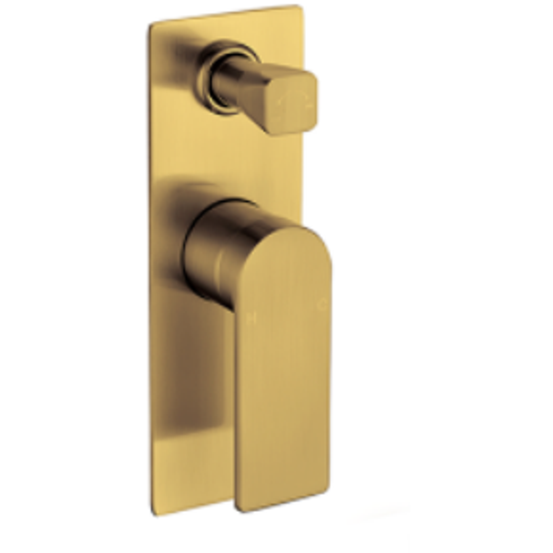 Bella Vista Cresta Shower Flick Mixer With Diverter Brushed Gold
