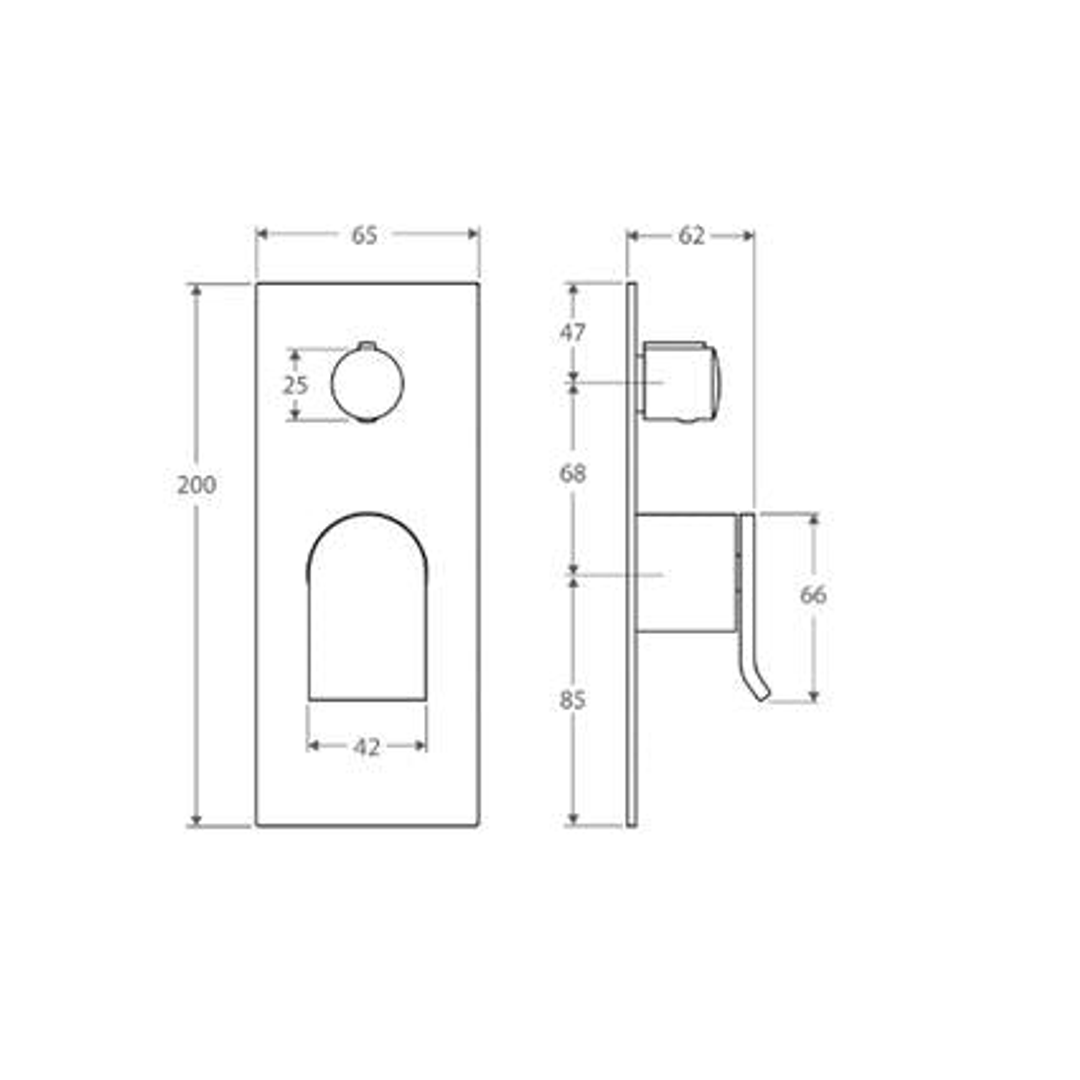 Fienza Lincoln Wall Shower Mixer With Diverter, Mixed Finish