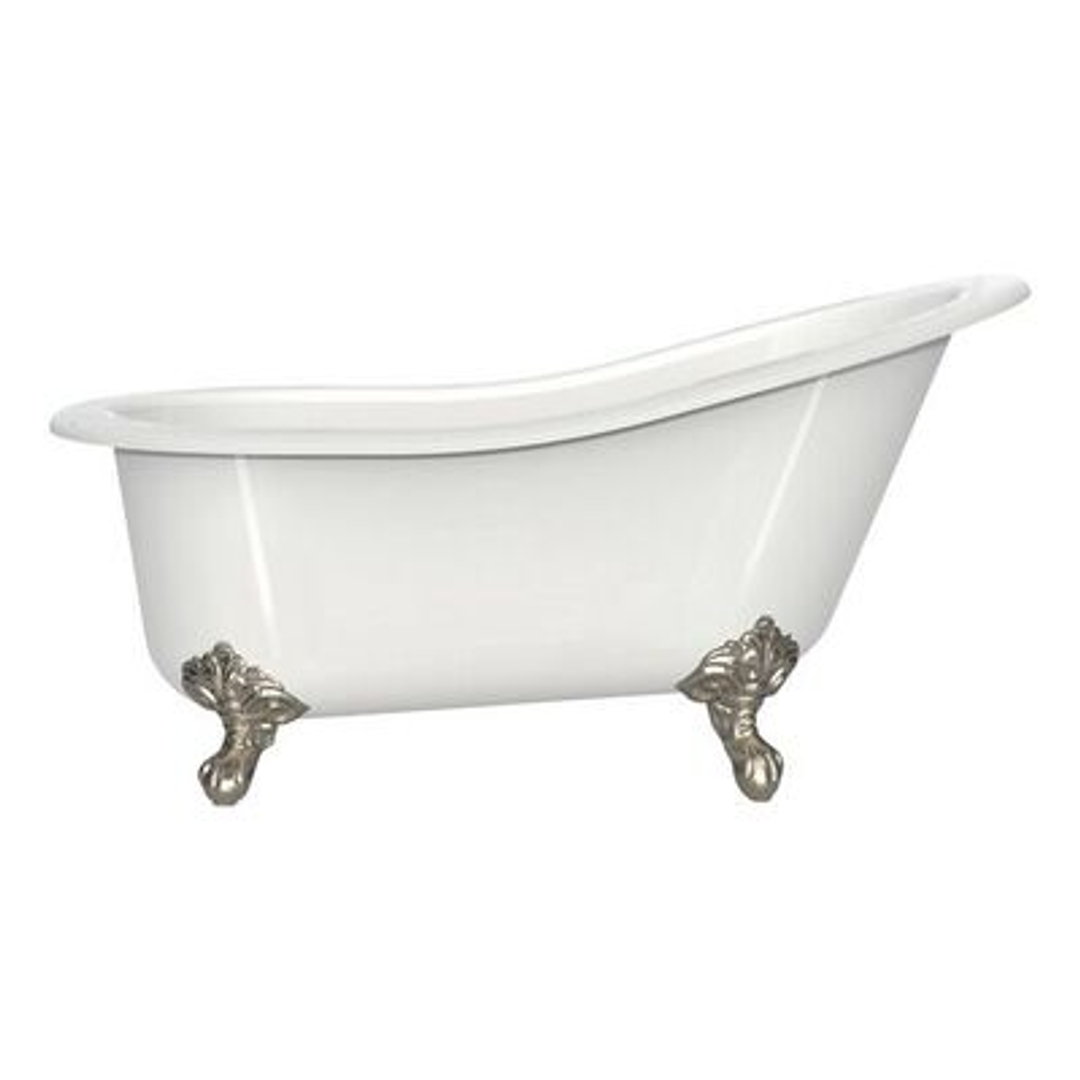 V+A Shropshire Freestanding Bath Brushed Nickel Ball & Claw Feet 1537mm