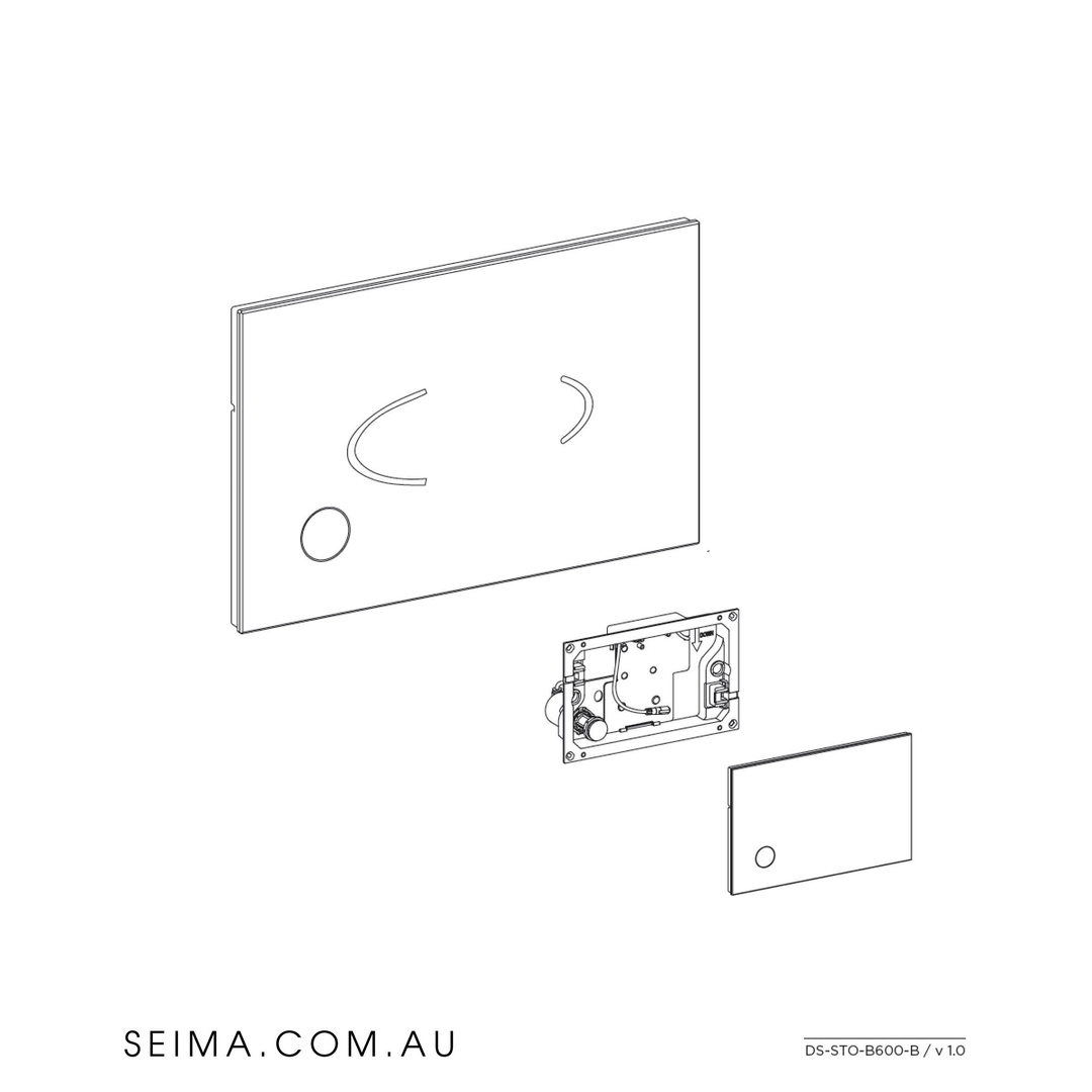 Flush Plate Sensor Touch Free Black By Seima(Seima P#:Sto-B600-B)