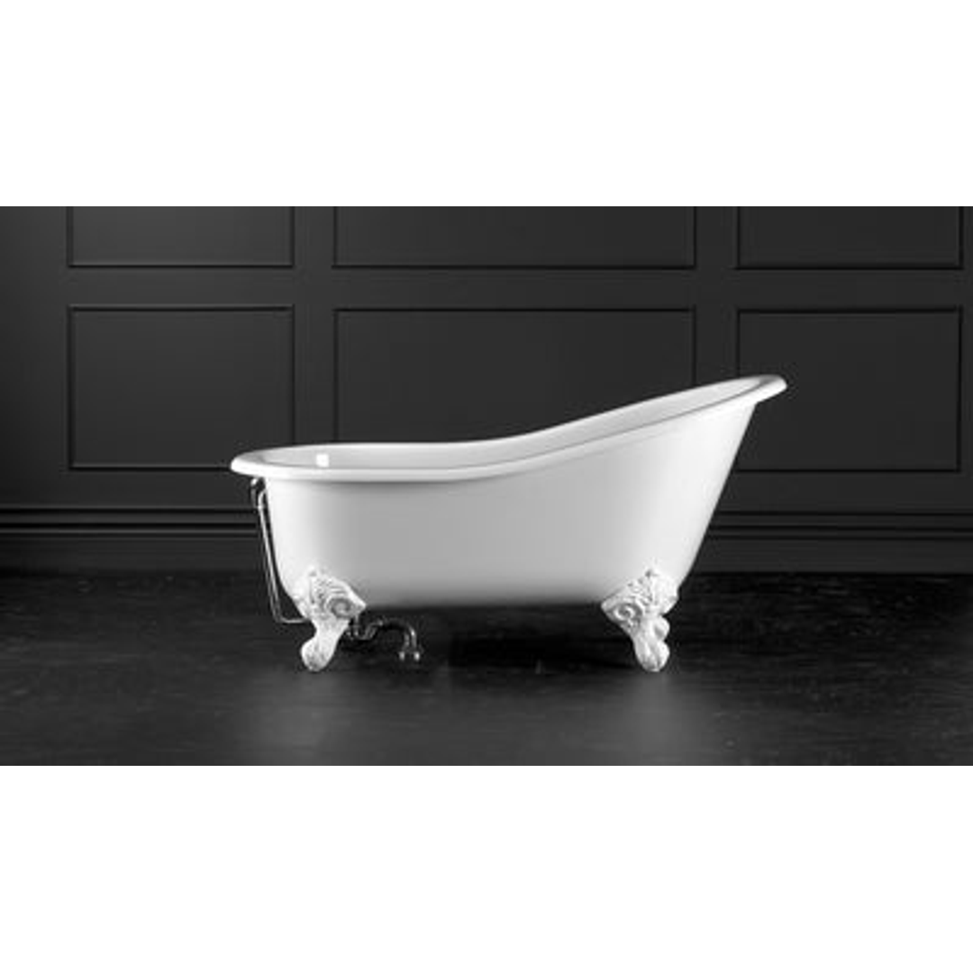 V+A Shropshire Freestanding Bath Quarrycast White Ball & Claw Feet 1537mm