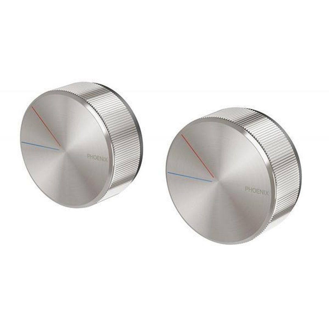 Phoenix Axia Twin Shower/Wall Mixer - Brushed Nickel