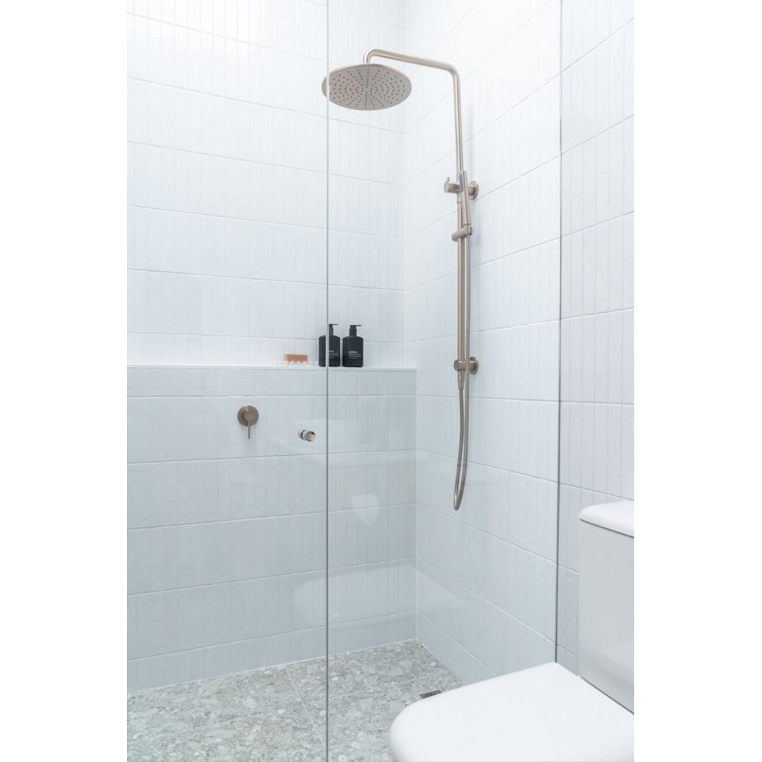 Meir Round Combination Shower Rail 300mm Rose & Hand Shower - Champagne