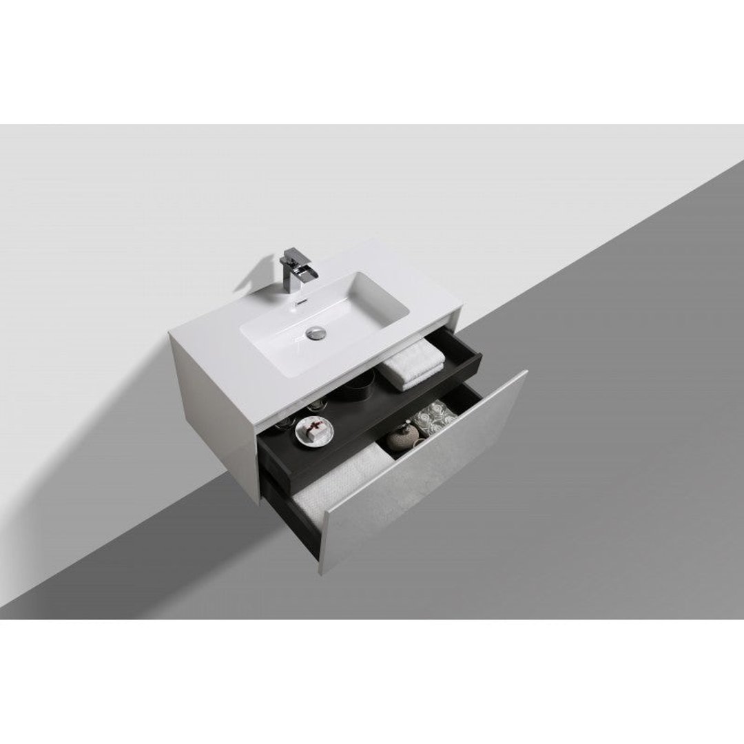 Belbagno Prado Gloss White 750mm Wall Hung Vanity 750 X 480 X 450