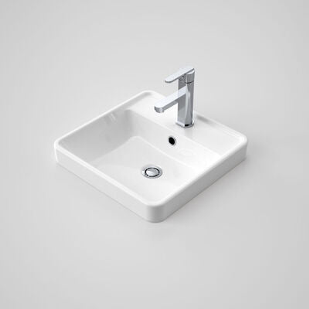 Caroma Carboni II Inset Basin White 3 Tap Hole
