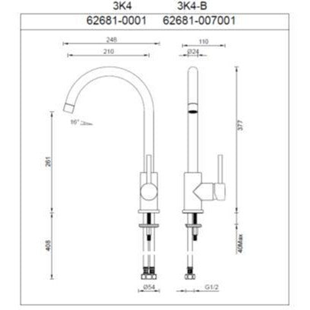 Gareth Ashton Lucia Goose Sidelever Mixer - Chrome