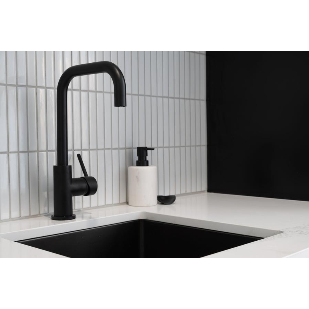 Meir Round Kitchen Mixer Tap Matte Black
